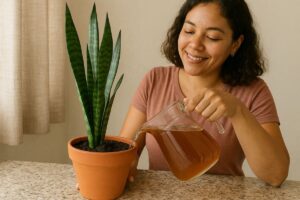 espada-de-são-jorge com chá de casca de banana