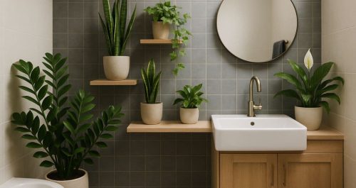 Verde vibrante em banheiro claro: transforme até os espaços mais escuros com plantas resistentes e cheias de charme.